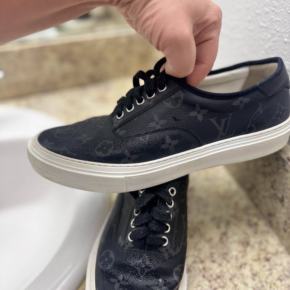 Louis Vuitton Black Monogram Sneakers - Picture 2 of 4